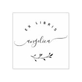 Eenvoudig grillig script minimalistisch ex libris  	rubberstempel (Afrduk)