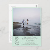 Eenvoudig Groen Bind sparen de Foto van de Datum Briefkaart (Voorkant / Achterkant)