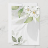 Eenvoudig Groen blad met Fotodoop Uitnodiging (Achterkant)