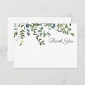 Eenvoudig groen dank u bedankkaart (Voorkant / Achterkant)
