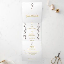 eenvoudig groen drieluik uitnodiging