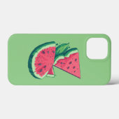 Eenvoudig Groen en Roze Watermeloen Vers Fruit Case-Mate iPhone Case (Achterkant (horizontaal))