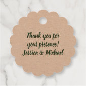 Eenvoudig groen en wit appel van onze ogen-liefdes bedankjes labels (Achterkant)