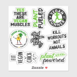 Eenvoudig Groen en Zwart Vegan Sticker