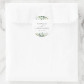 Eenvoudig groen Eucalyptus Botanisch Ronde Sticker (Tas)