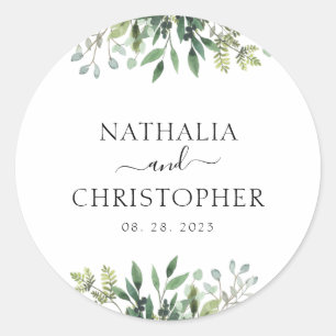 Eenvoudig groen Eucalyptus Botanisch Ronde Sticker