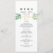 Eenvoudig groen Eucalyptus Elegant Wedding Menu (Voorkant)