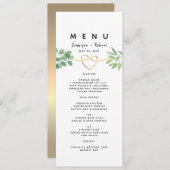 Eenvoudig groen Eucalyptus Elegant Wedding Menu (Voorkant / Achterkant)
