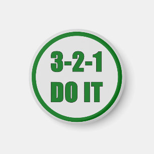 Eenvoudig groen gebold 3-2-1 DO IT Motivatie Keych Magneet