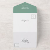 Eenvoudig groen Gepersonaliseerd de datum opslaan All In One Uitnodiging (Buitenkant)