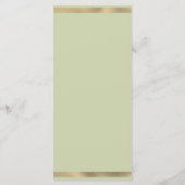 Eenvoudig groen goud eucalyptus bladeren Bruiloft  Programma (Achterkant)