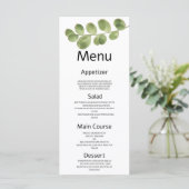 Eenvoudig groen goud eucalyptus bladeren Bruiloft  Programma (Staand voorkant)