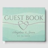 Eenvoudig groen huwelijk gastenboek (Voorkant)