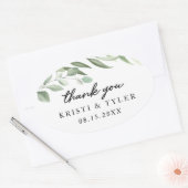 Eenvoudig groen laat bruiloft stickers (Envelop)