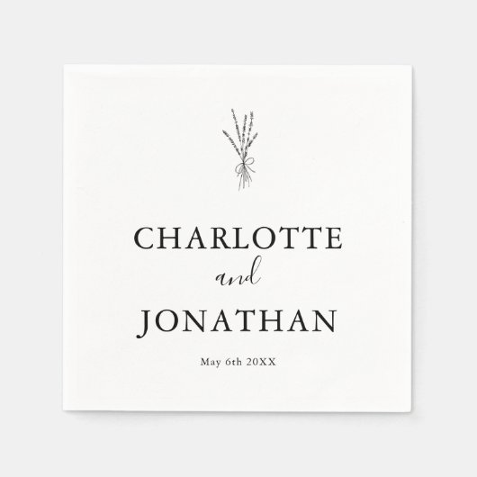 Eenvoudig groen minimalistisch botanisch huwelijk servet (Voorkant)