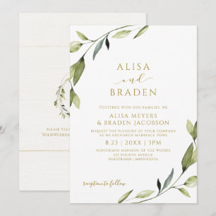 Eenvoudig groen Natuur Vines Gold Elegant Kaart