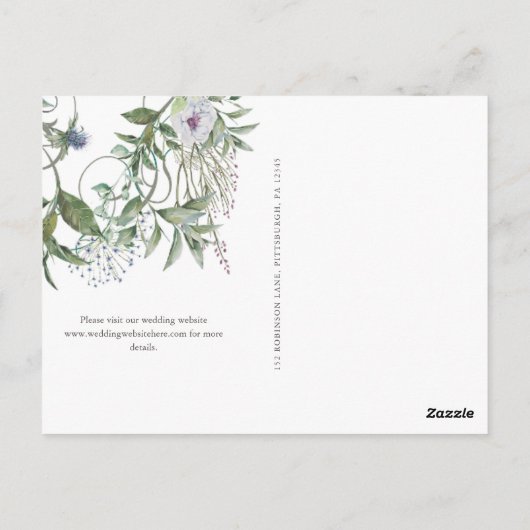Eenvoudig groen weduwschap sparen de Datum Briefkaart (Achterkant)