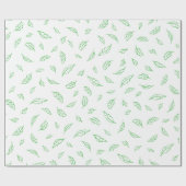 Eenvoudig groen white leaf texture wrapping papier (Vlak)