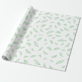 Eenvoudig groen white leaf texture wrapping papier (Uitgerold)