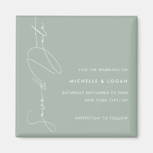 Eenvoudig Groene Moderne Manuscript Handgeschreven Magneet