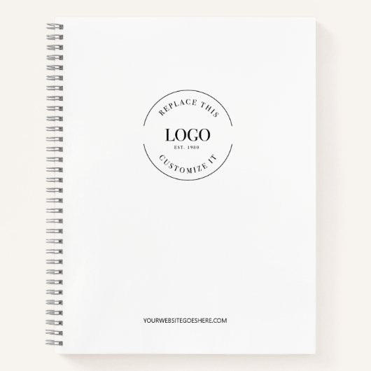 Eenvoudig Groot Minimalistisch Aangepast Logo Merk Notitieboek (Voorkant)