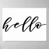 Eenvoudig Hallo ontwerp in een prachtig script voo Poster (Voorkant)