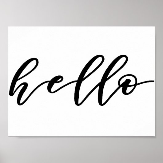 Eenvoudig Hallo ontwerp in een prachtig script voo Poster (Voorkant)