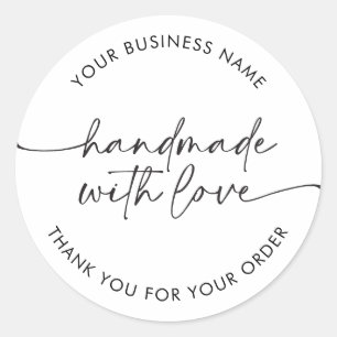 Eenvoudig Handgemaakt met Liefde Modern Zakelijk Ronde Sticker