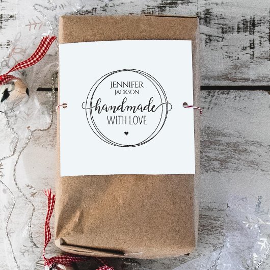 Eenvoudig handgemaakt met liefdesring 	rubberstempel