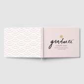 Eenvoudig handgeschreven script Roze Afstuderen Fo Gastenboek (Volledig)