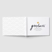 Eenvoudig handgeschreven script Wit Afstuderen Fot Gastenboek (Volledig)