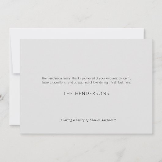 Eenvoudig handgetekende bloemstengel liefdevol geh bedankkaart (Achterkant)