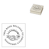 Eenvoudig handgetekende Sunset Custom Book Rubberstempel (Gestempeld)