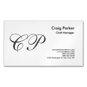 Eenvoudig handschrift Monogram Professional Magnetisch Visitekaartje