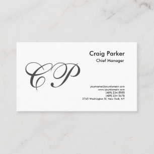 Eenvoudig handschrift Monogram Professional Visitekaartje