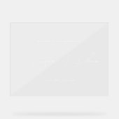 Eenvoudig handschrift script bruiloft welkom wit acryl bord (Voorkant)