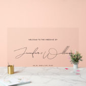 Eenvoudig handschrift script bruiloft welkom zwart acryl bord (Huwelijk)