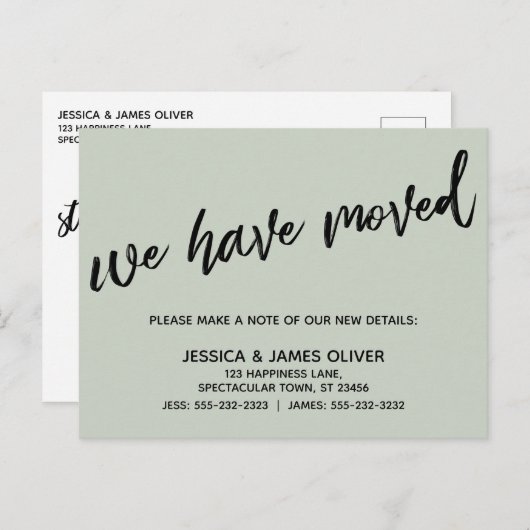 Eenvoudig handschrift We hebben Typografie Sage ve Briefkaart (Voorkant / Achterkant)