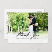 Eenvoudig handschrijfscript Classy Weddenschap Har Briefkaart (Voorkant / Achterkant)