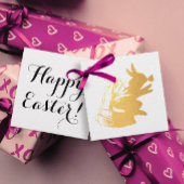 Eenvoudig Happy Easter Bunny Butterfly-script Bedankjes Labels