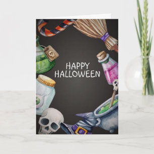 Eenvoudig Happy Halloween-Wenskaart Kaart