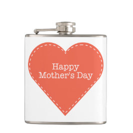 Eenvoudig Happy Moederdag Heart Heupfles