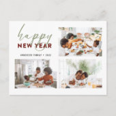 Eenvoudig Happy Nieuwjaar kalligrafie Foto Holiday Briefkaart (Voorkant)