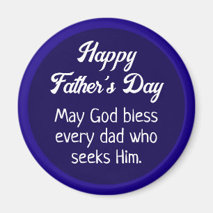 Eenvoudig Happy Vaderdag Dad Gebed Donkerblauw Magneet