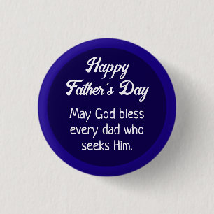 Eenvoudig Happy Vaderdag Dad Gebed Donkerblauw Ronde Button 3,2 Cm