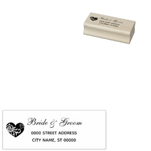 Eenvoudig hart bruiloft retour adres Rubber stempe Rubberstempel