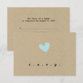 Eenvoudig hart bruiloft RSVP Kaartje (Voorkant / Achterkant)