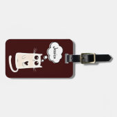 Eenvoudig hart Cute Cat Persoonlijk Bagagelabel (Voorkant horizontaal)