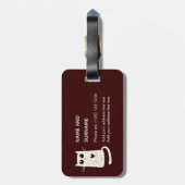 Eenvoudig hart Cute Cat Persoonlijk Bagagelabel (Achterkant verticaal)