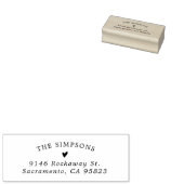 Eenvoudig hart Elegante belettering retouradres Rubberstempel (Gestempeld)